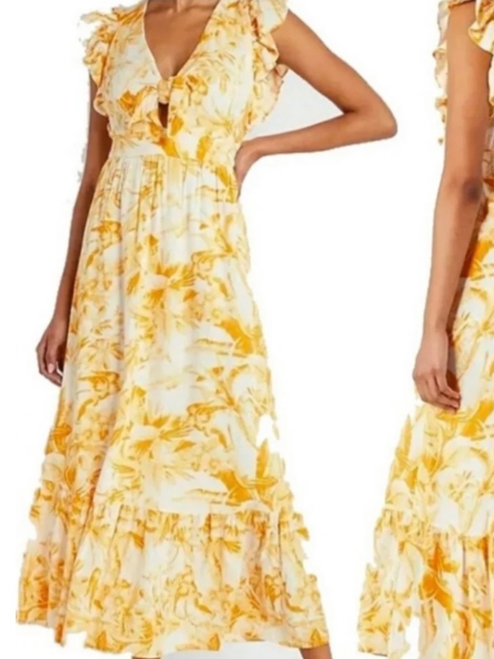 Express Yellow Floral Maxi Dress